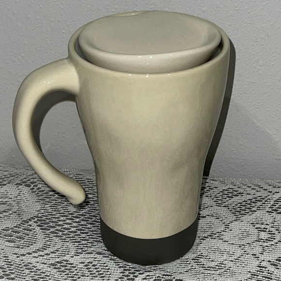 Demdaco Heart Coffee Tea Covered Mug 2 Piece Ceramic - Picture 2 of 4